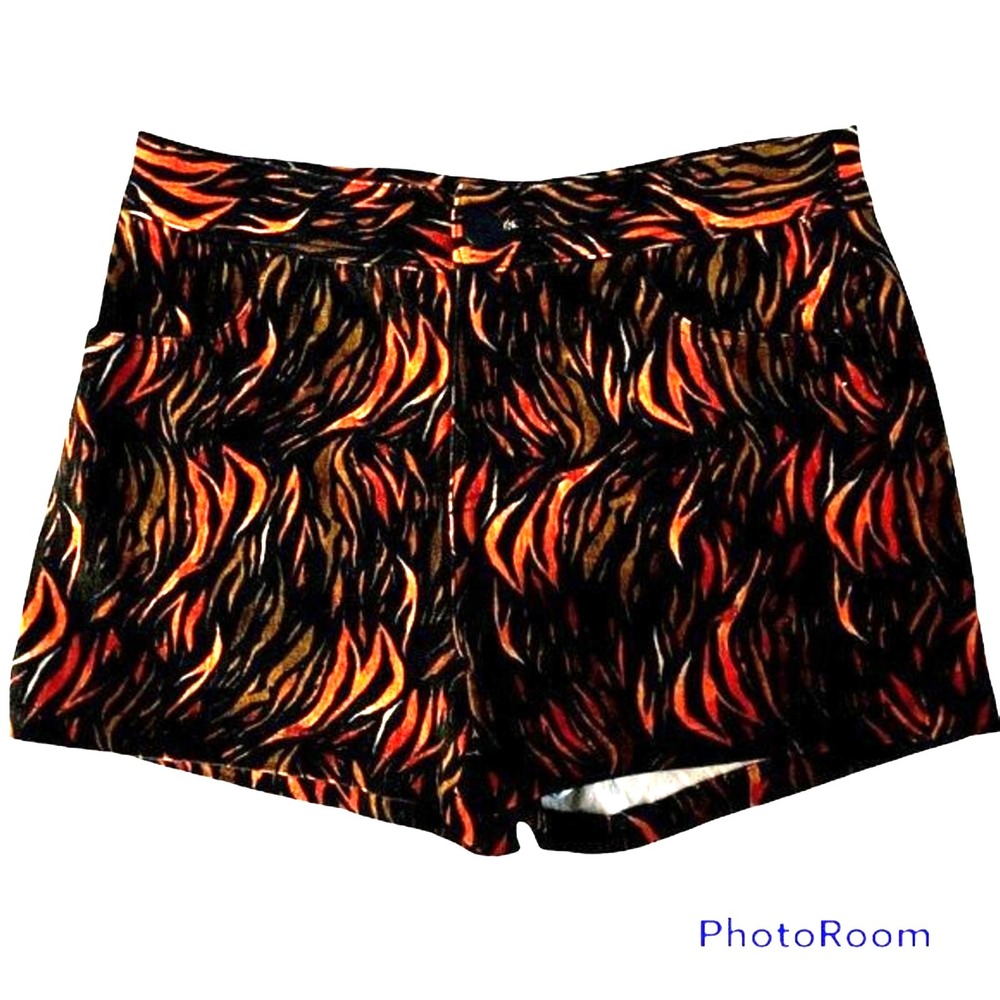 Anthropologie See U Soon Women's Mid Rise Shorts Black/Orange Size 4 - NWT